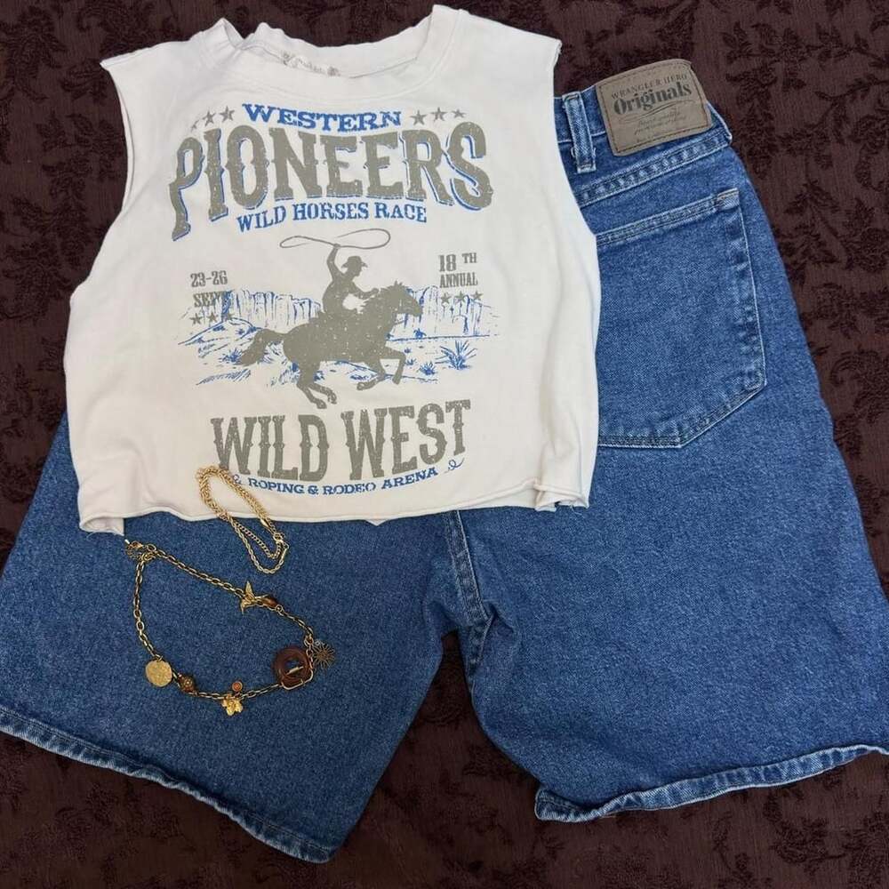 Altar'd State Western Pioneers Muscle Crop Top Size S